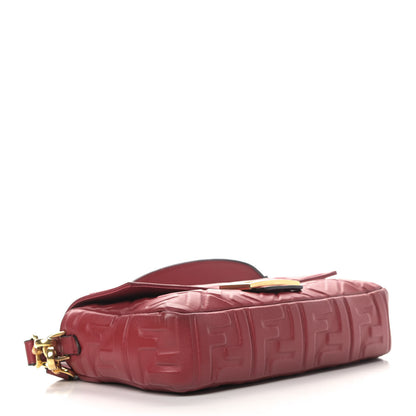 Fendi Nappa FF 1974 Embossed Baguette Fragola 3 of 10