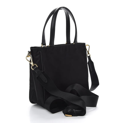 Prada Saffiano Tessuto Nylon Tote Bag Black 3 of 8