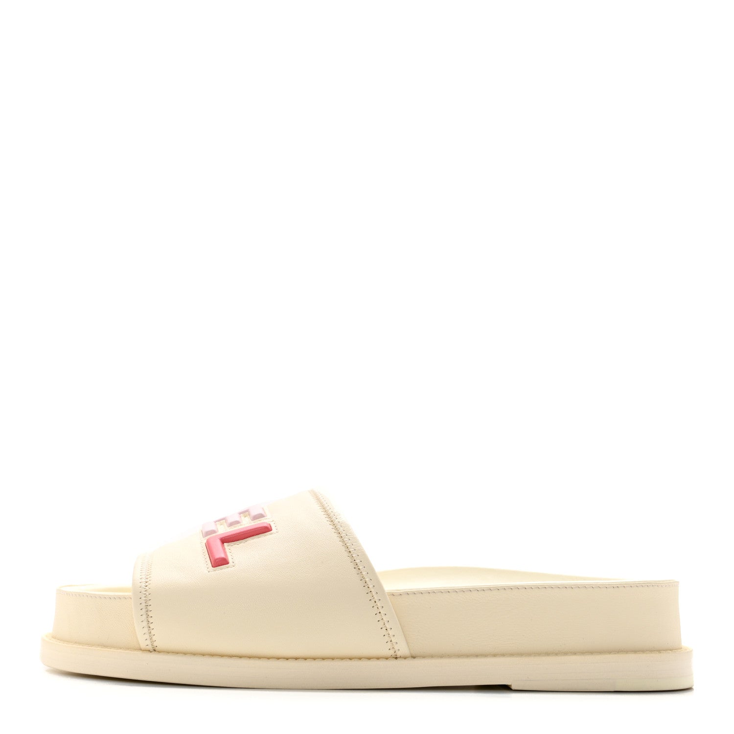 Chanel Lambskin Cha-Nel Mule Sandals 39.5 Ivory Multicolor 1 of 11