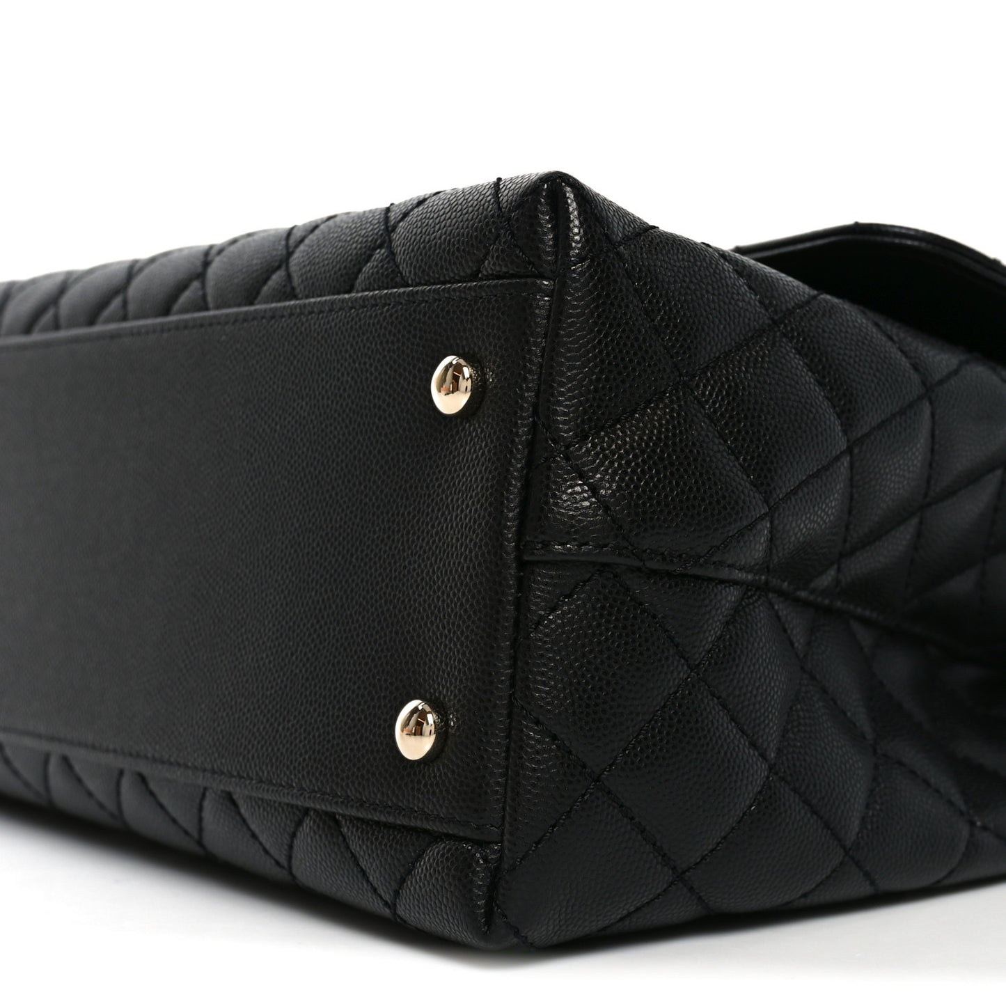 Caviar Quilted Medium Coco Handle Flap Black