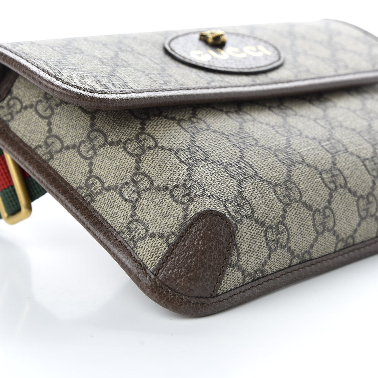 GG Supreme Monogram Neo Vintage Web Belt Bag Brown