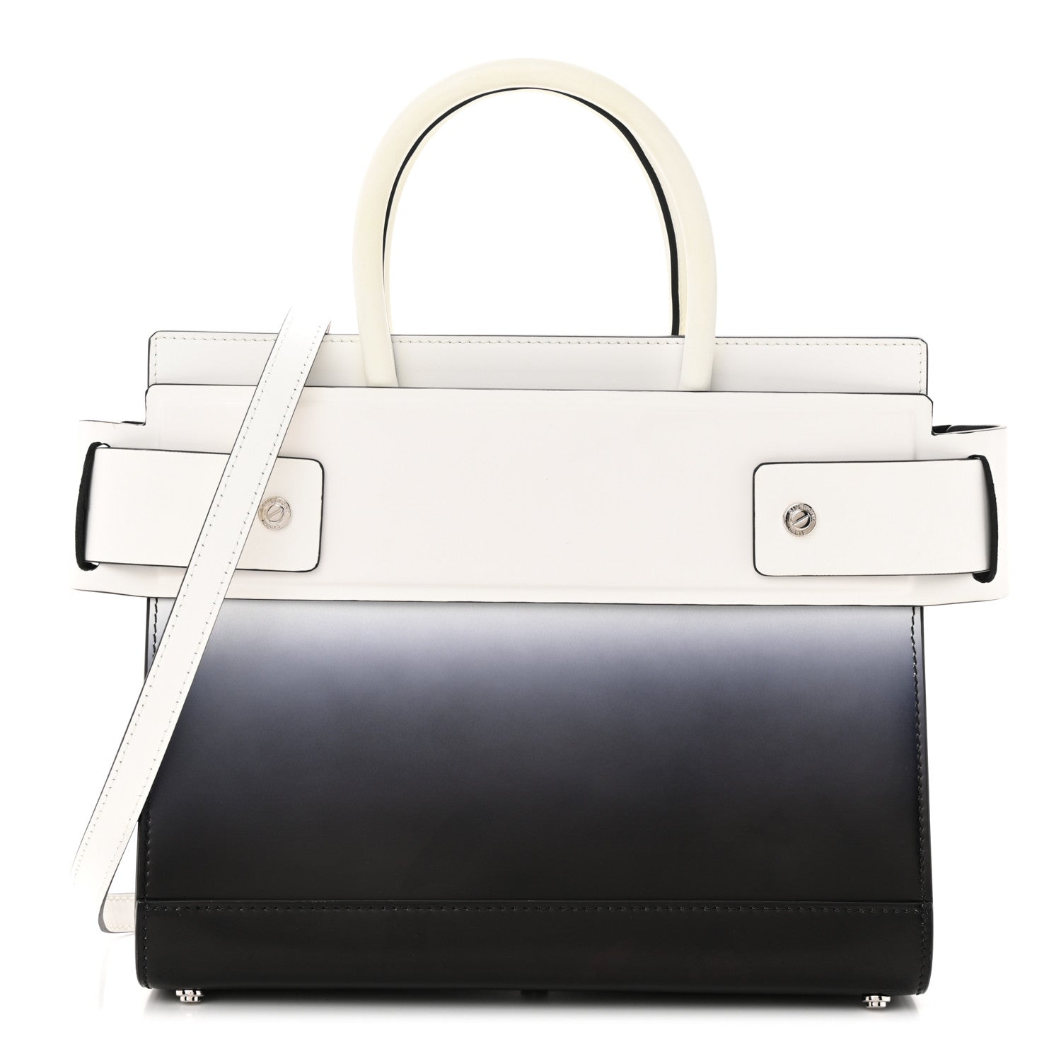 Givenchy Smooth Calfskin Small Degrade Horizon Satchel White Black 1 of 11