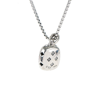 David Yurman Sterling Silver Pave Diamond Black Onyx 12mm Noblesse Pendant Necklace 5 of 7
