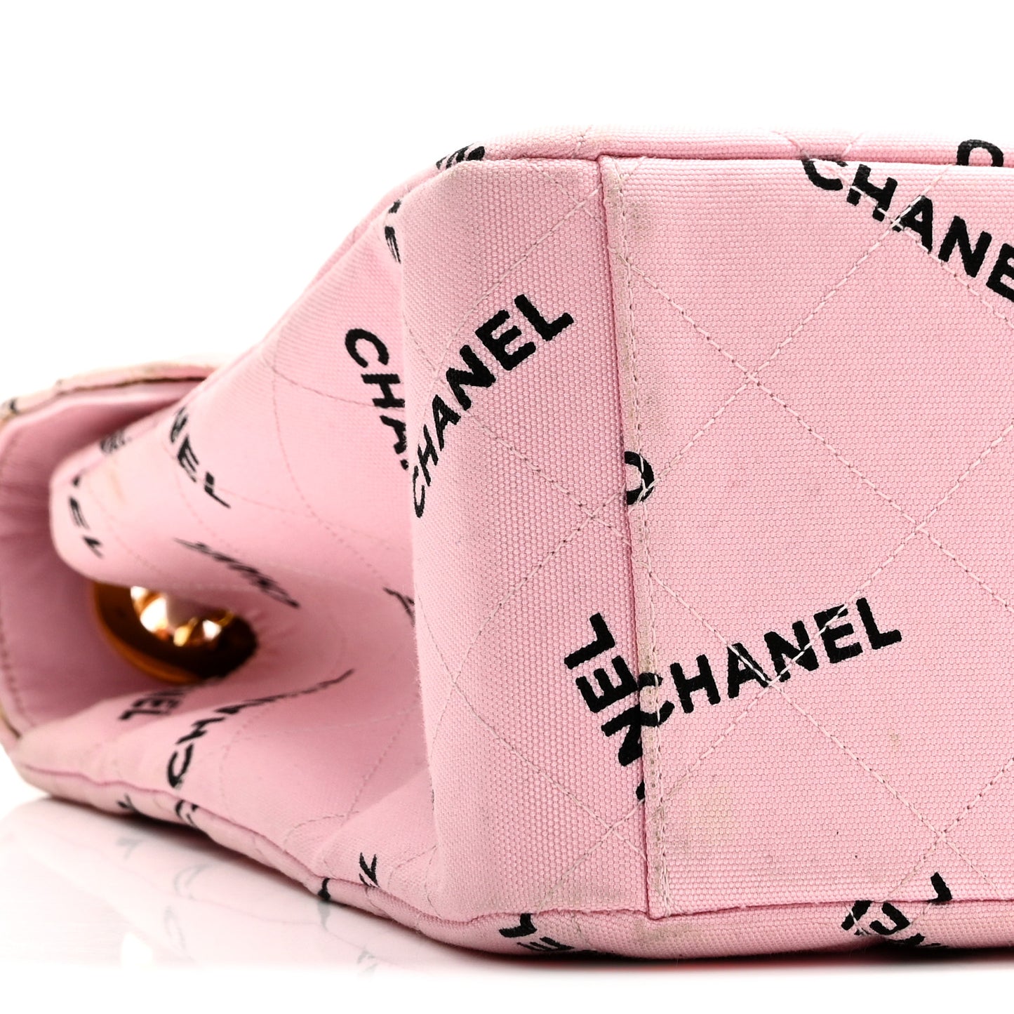 Canvas Quilted XL Jumbo Single Flap Pink