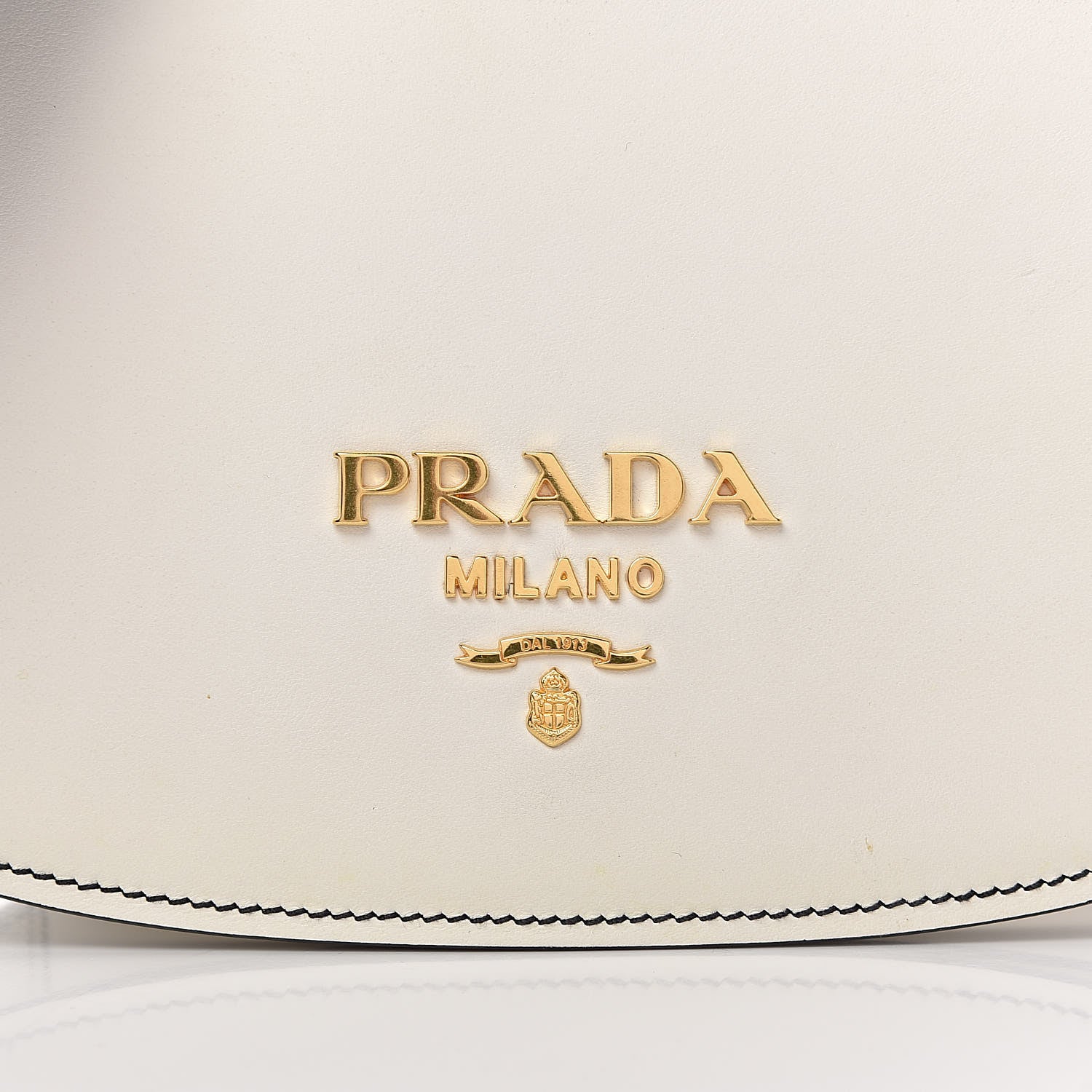 Prada City Calf Pionniere Saddle Bag Black White 9 of 9