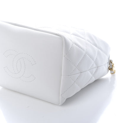 Chanel Lambskin Quilted Small Hobo White 9 of 11