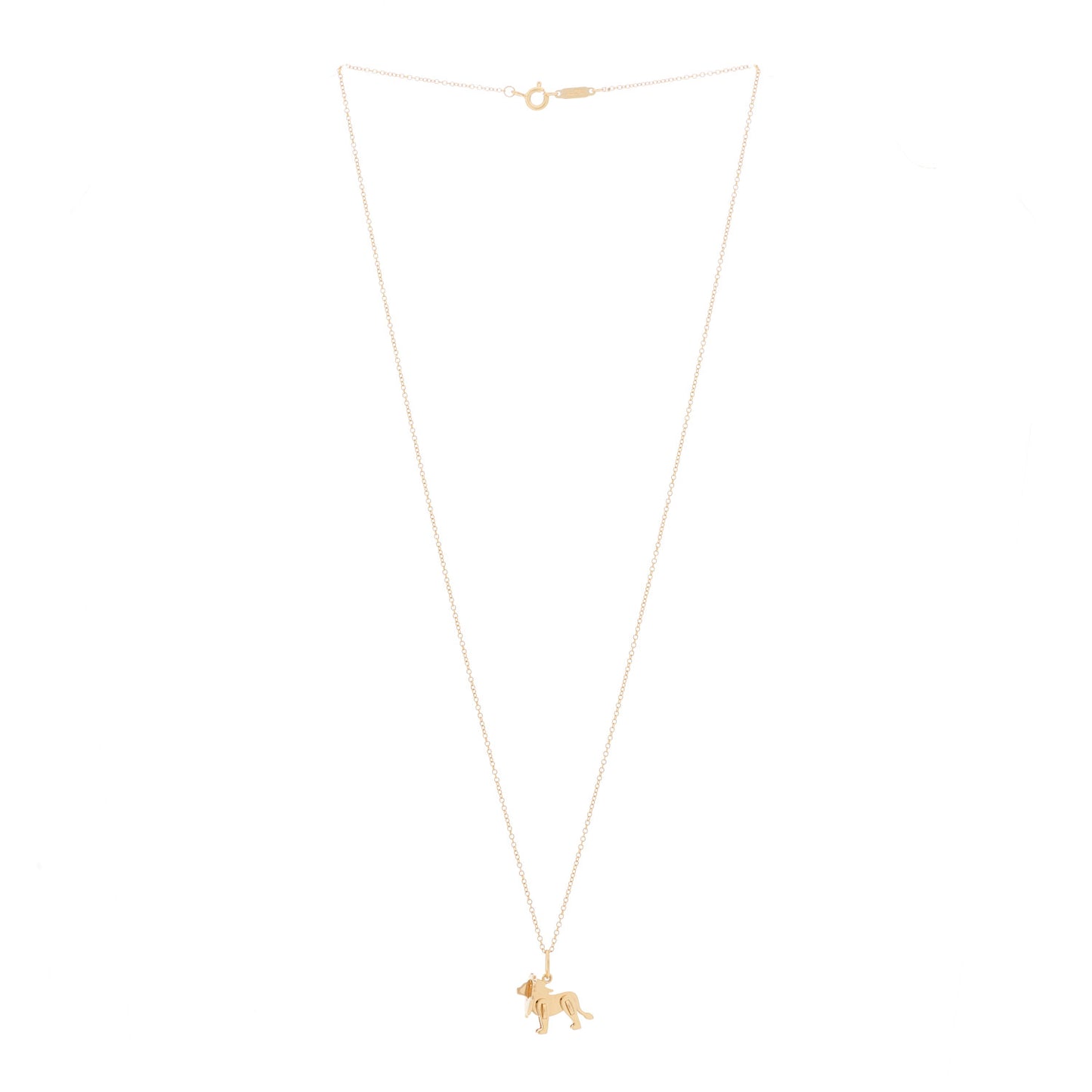 18K Rose Gold Save The Wild Lion Charm Pendant Necklace