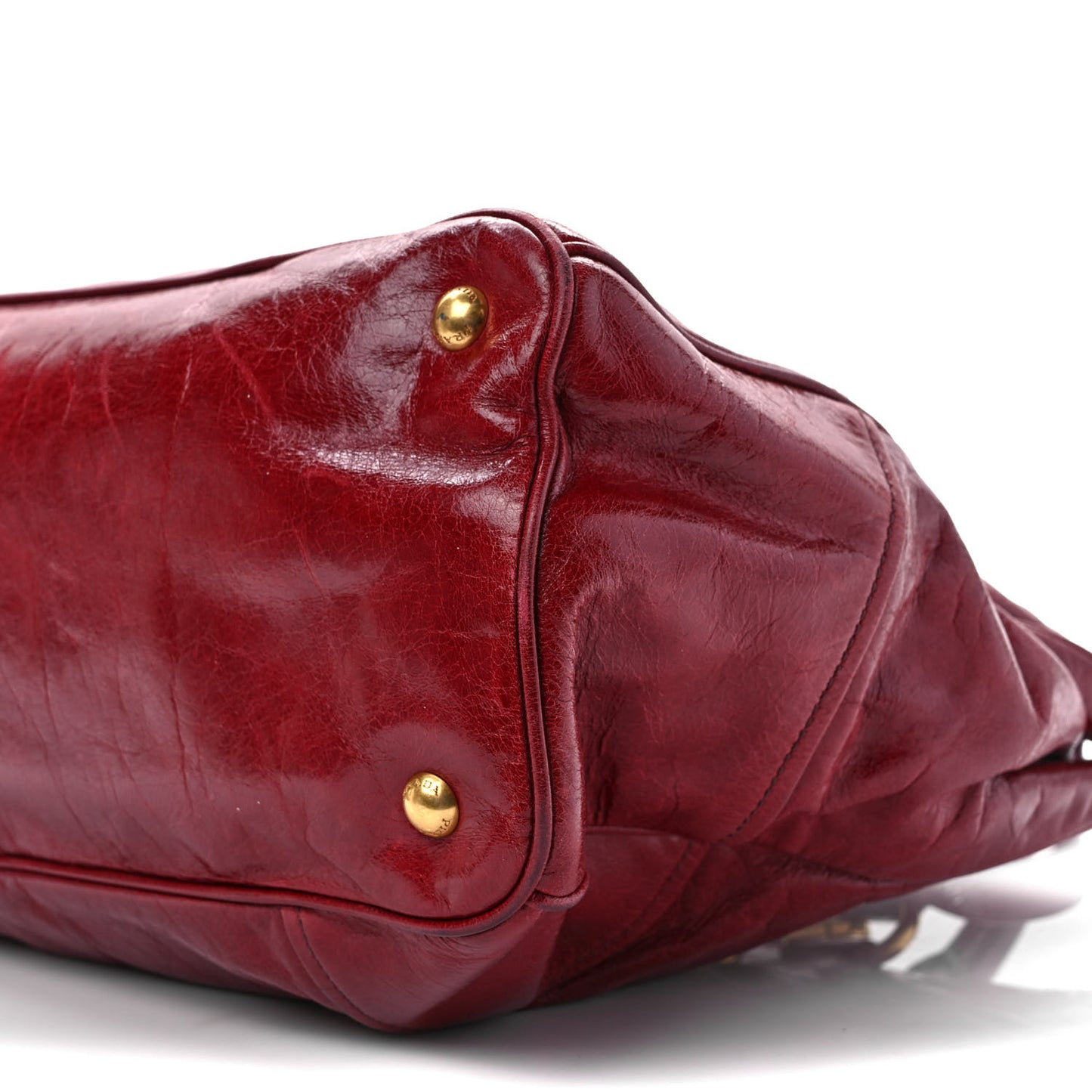 Vitello Shine Shopping Satchel Rosso
