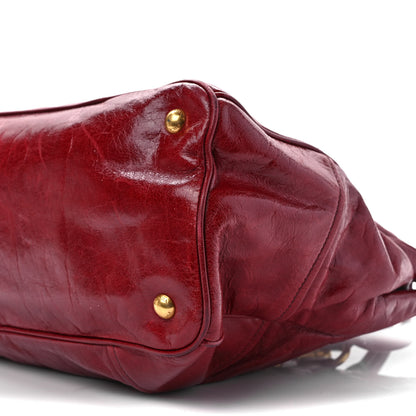 Prada Vitello Shine Shopping Satchel Rosso 8 of 12