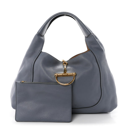 Gucci Grained Calfskin Softbit Maxi Shoulder Bag Dusty Blue 3 of 11