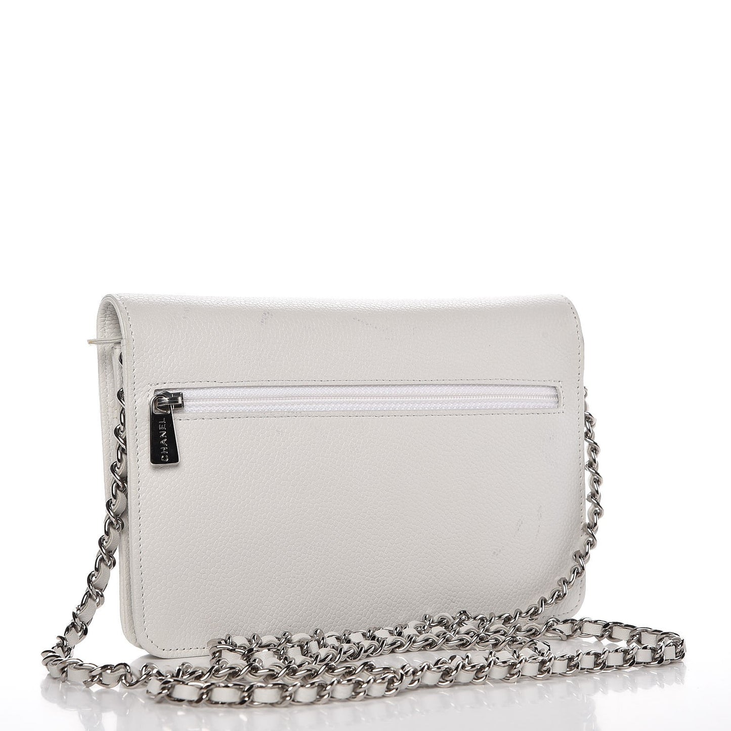 Caviar Timeless CC Wallet on Chain WOC White
