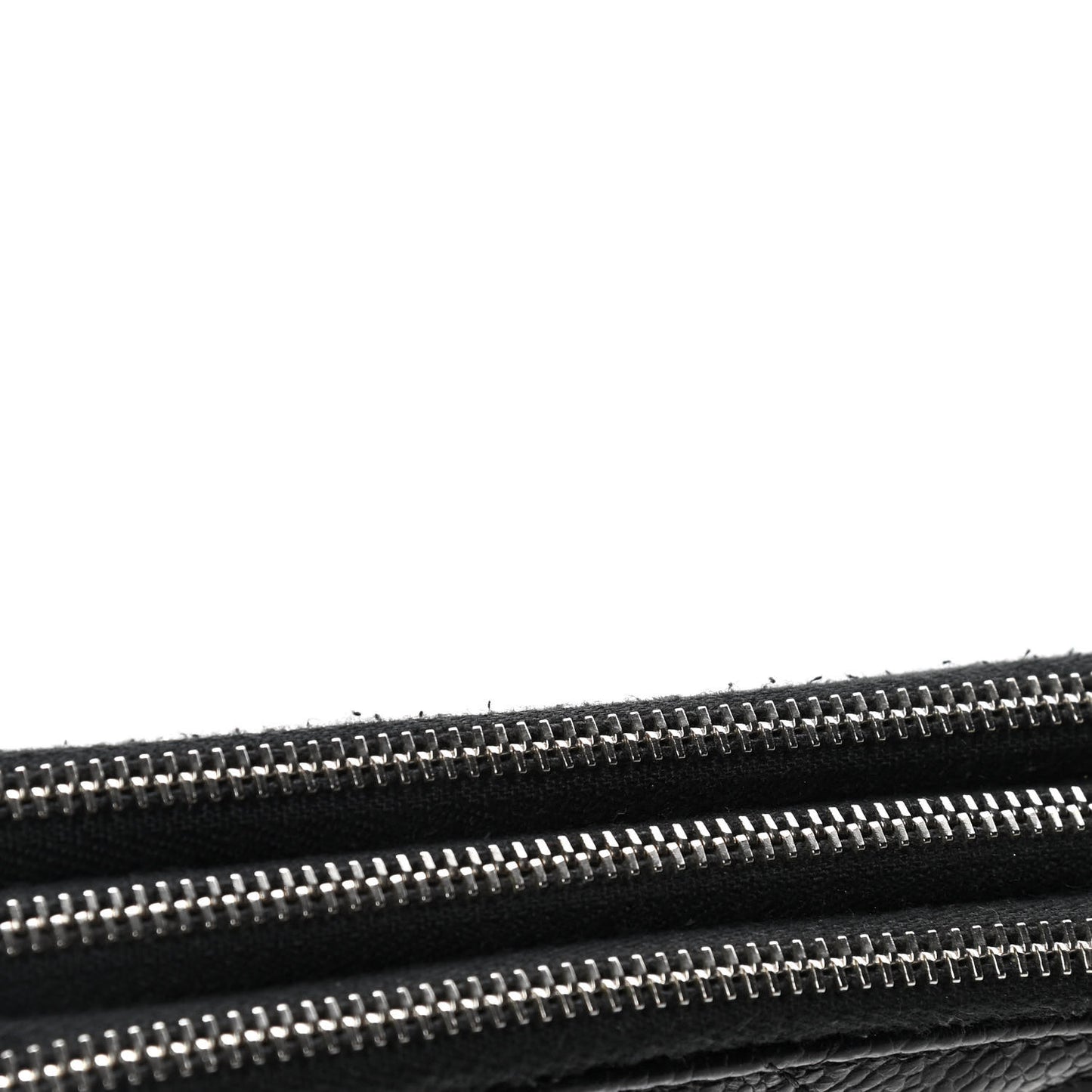 Caviar Quilted Triple Zip Wallet Black