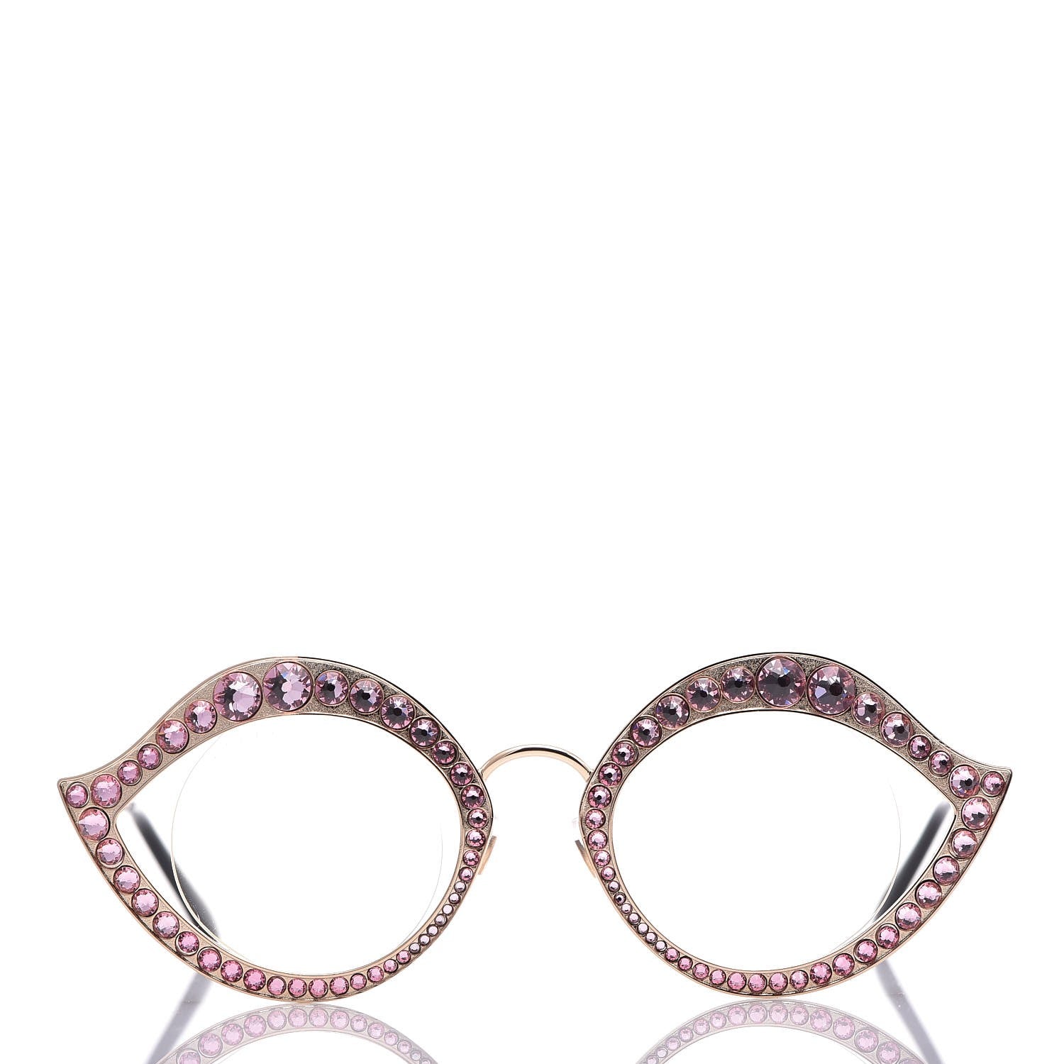 Gucci Metal Crystal Cat Eye Sunglasses GG0046/S Light Pink 2 of 10
