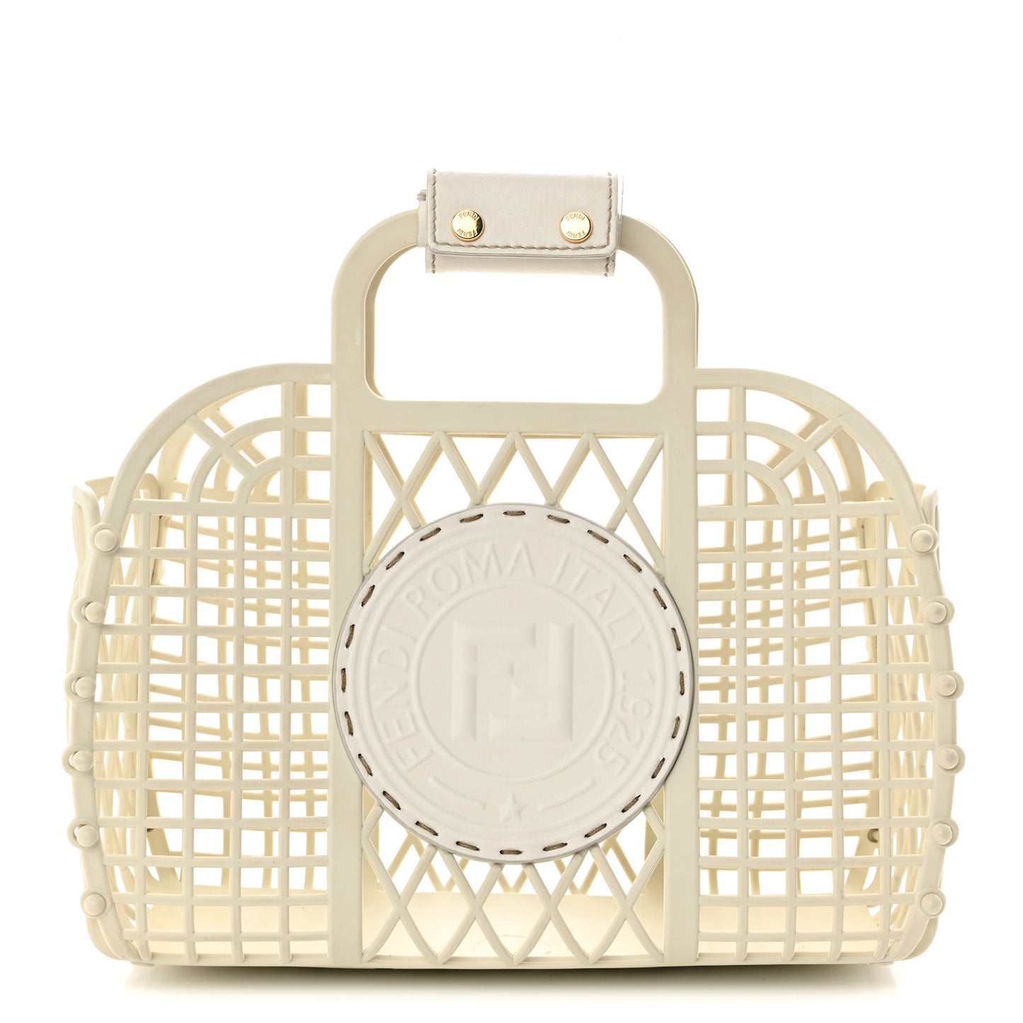 Recycled Plastic Vitello Liberty Matte Small Fendi Basket White Ice