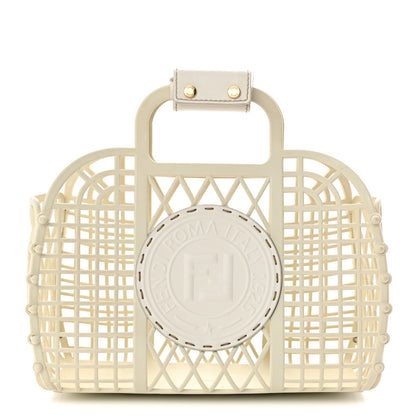 Fendi Recycled Plastic Vitello Liberty Matte Small Fendi Basket White Ice 1 of 10