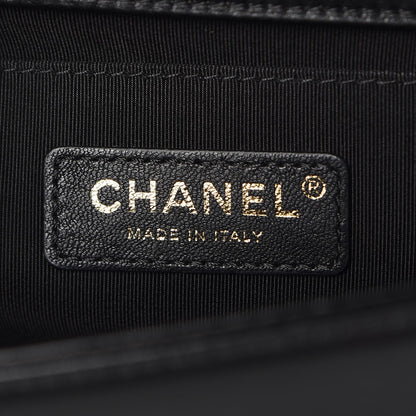 Chanel Fabric Chevron Braided Medium Boy Flap Black 6 of 9