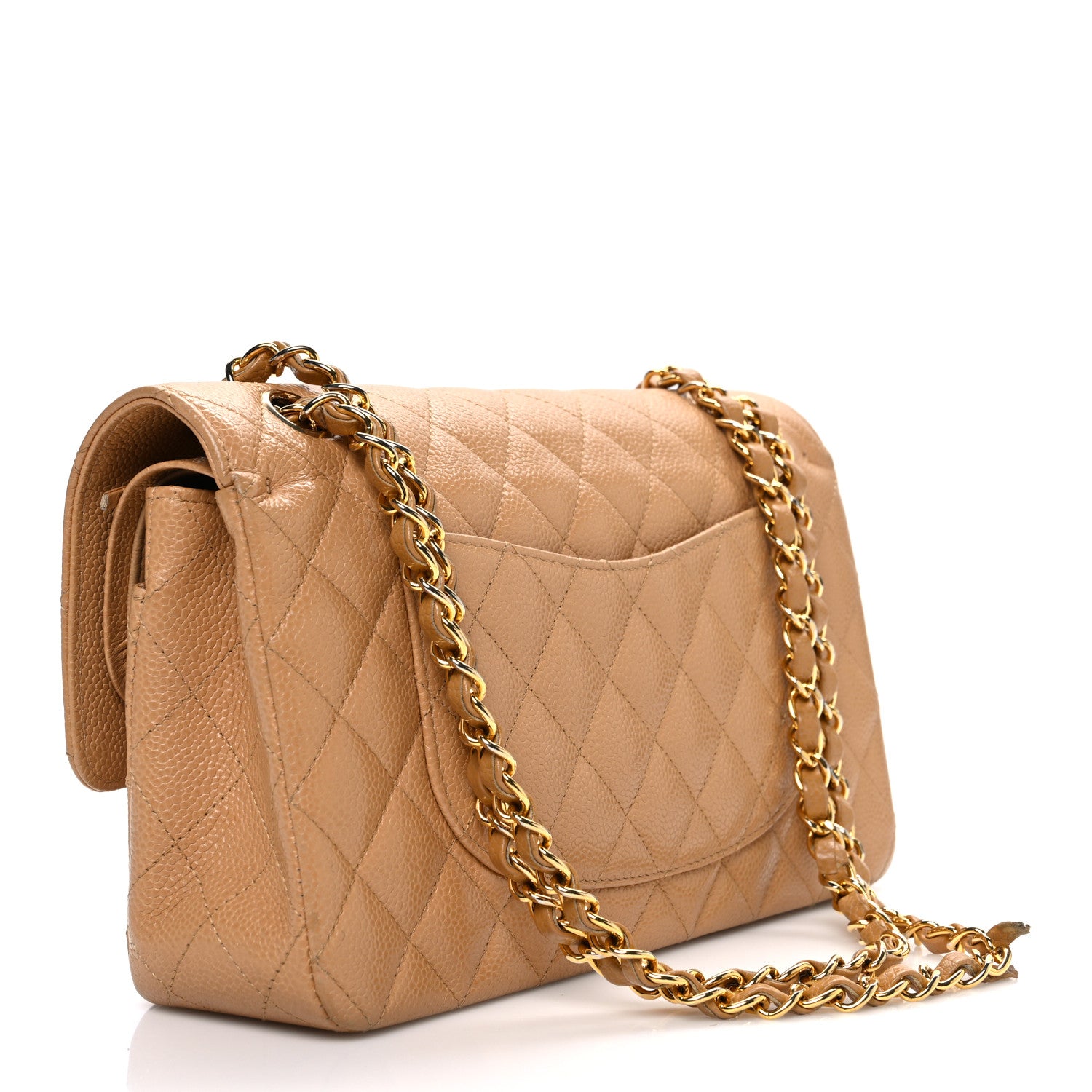Chanel Caviar Quilted Medium Double Flap Beige 3 of 11