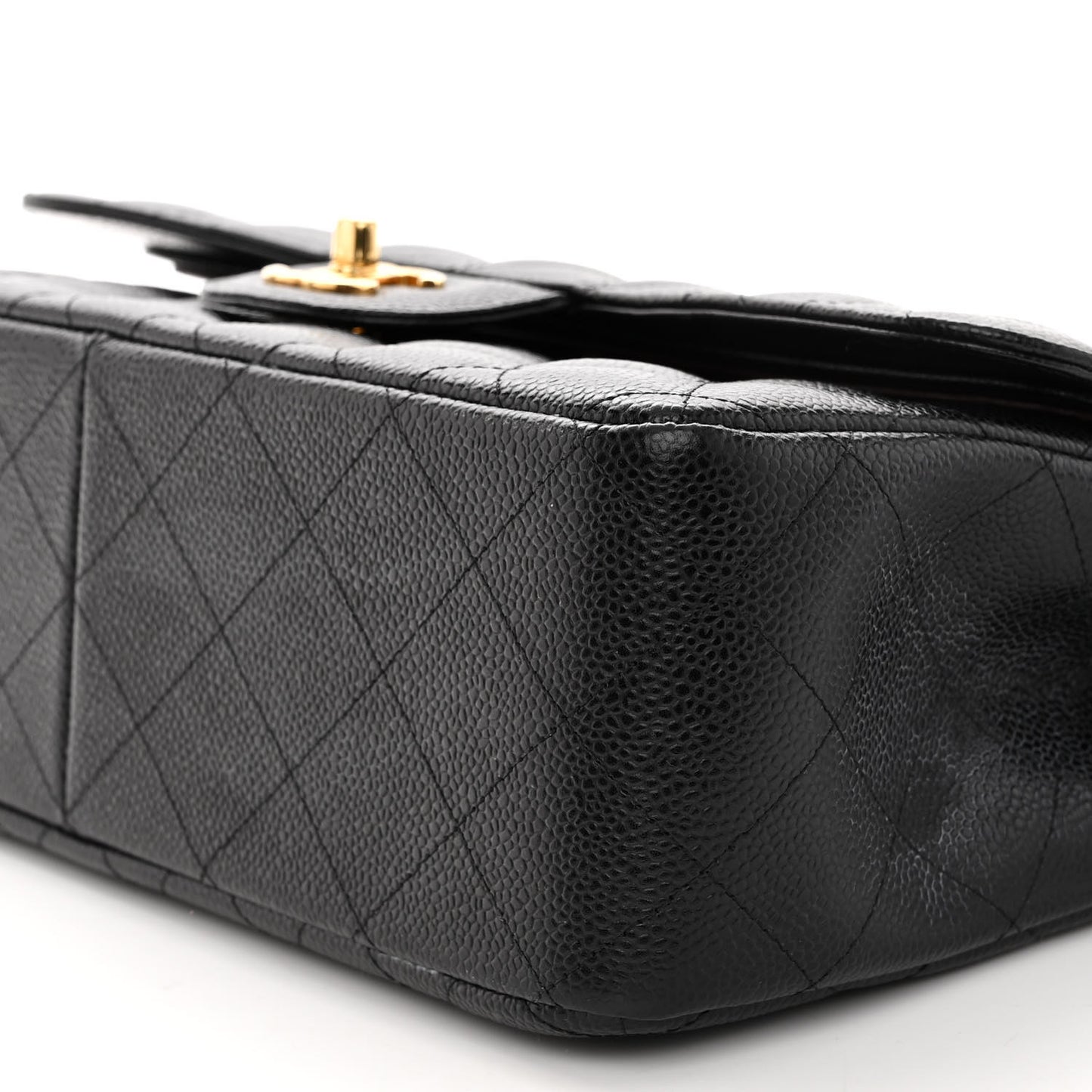Caviar Quilted Jumbo Double Flap Black