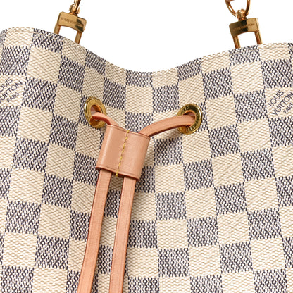 Louis Vuitton Damier Azur Braided Neonoe MM Peach Cream 7 of 9