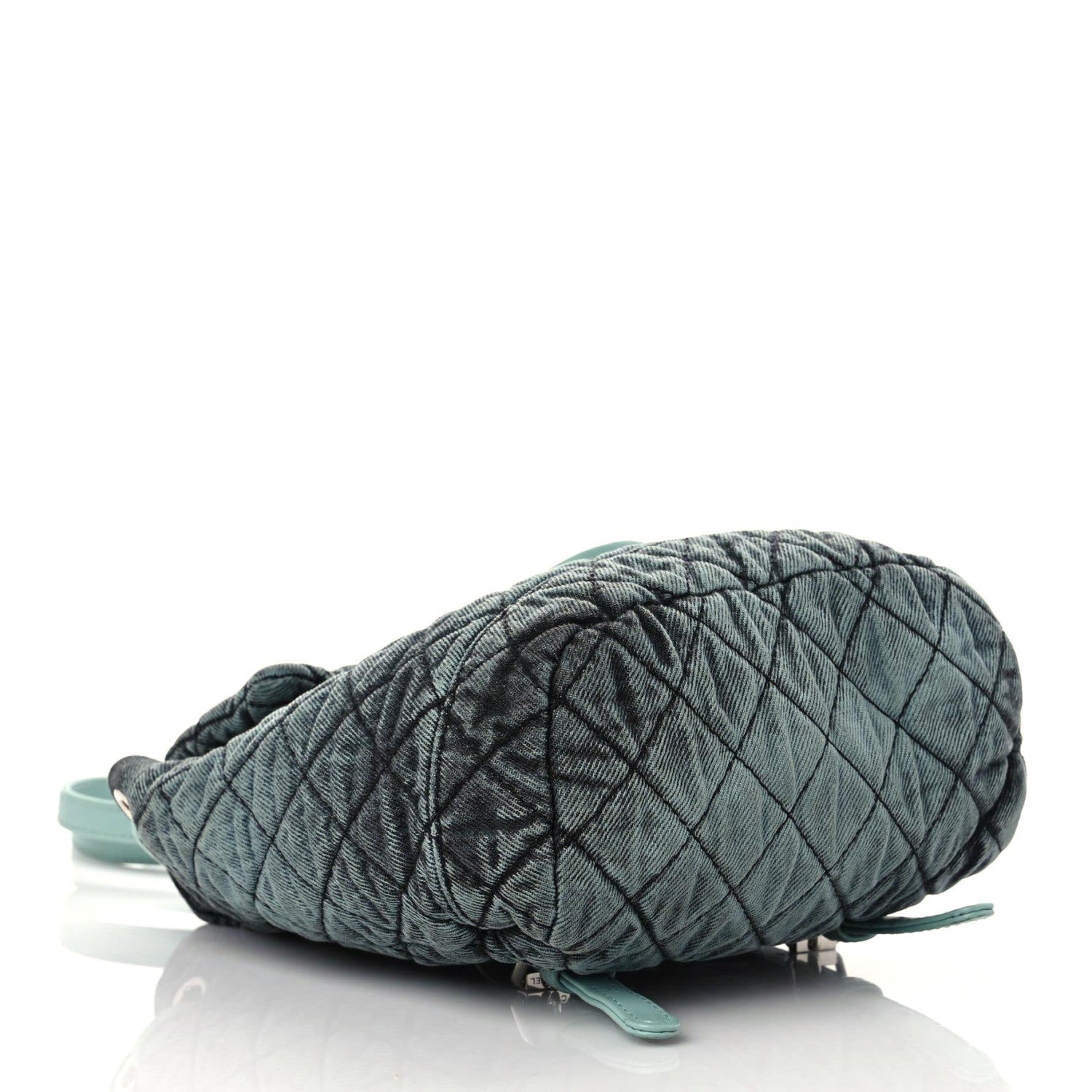 Chanel Washed Denim Quilted Denimpression Backpack Blue Black 3 of 8