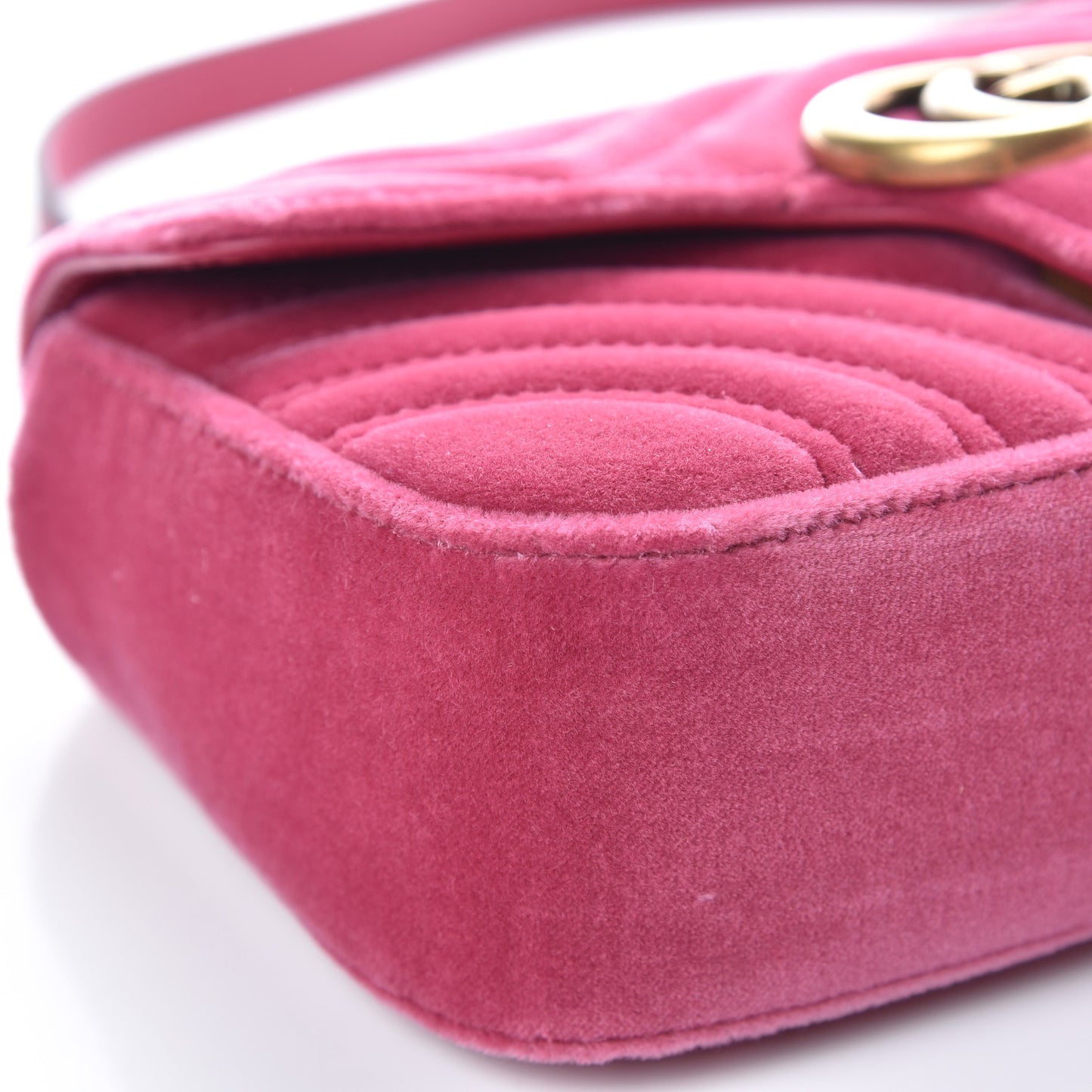 Velvet Matelasse Mini GG Marmont Shoulder Bag Light Raspberry Rose