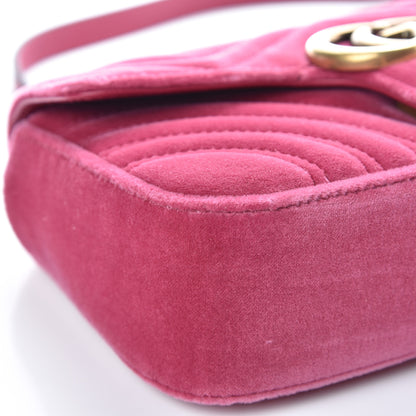 Gucci Velvet Matelasse Mini GG Marmont Shoulder Bag Light Raspberry Rose 5 of 9