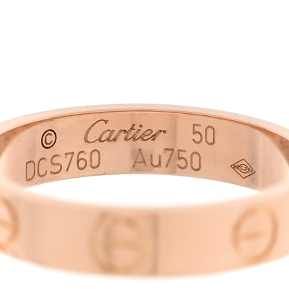 Cartier 18K Pink Gold 3.5mm LOVE Wedding Band Ring 50 5.25 4 of 5