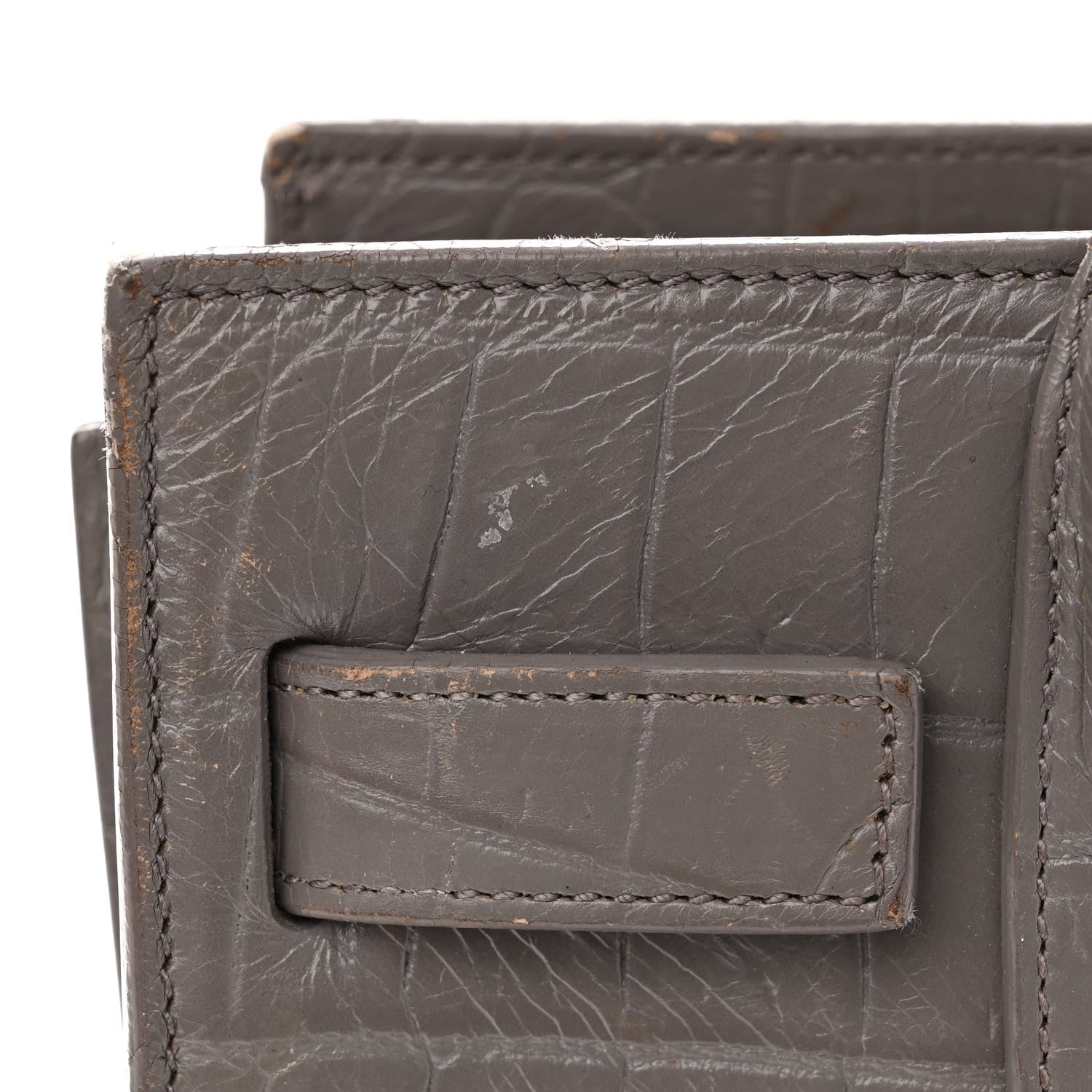 Saint Laurent Calfskin Crocodile Embossed Nano Sac De Jour Fog 10 of 23