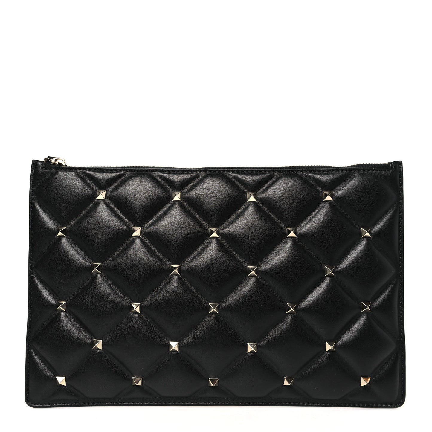 Nappa Candystud Zip Pouch Black