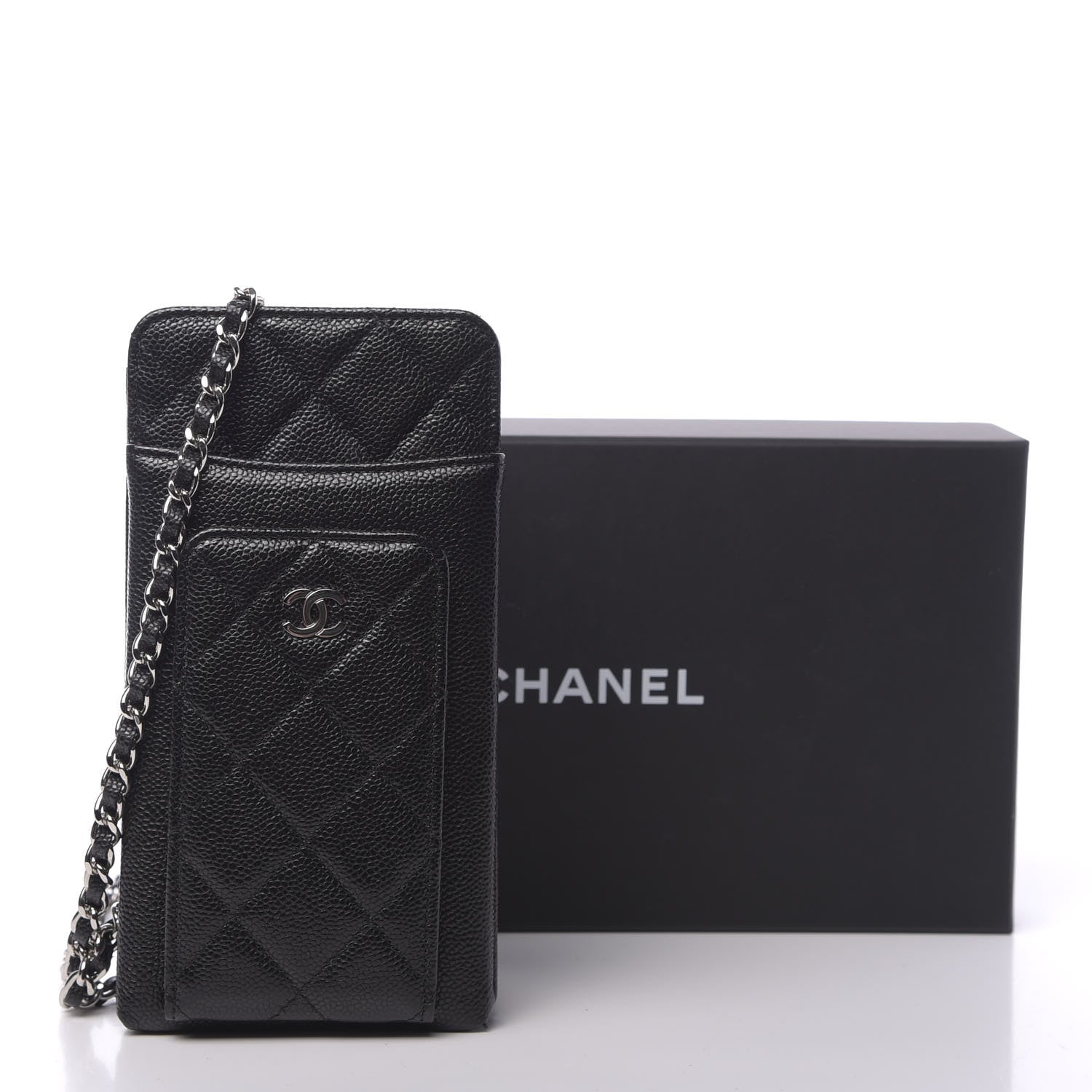 Chanel Caviar Quilted Zip Phone Case Black 14 of 14
