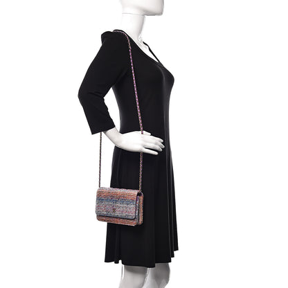Chanel Tweed Iridescent Wallet On Chain WOC Purple 2 of 12