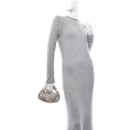 Alexander Wang Mesh Crystal Rhinestone Mini Scrunchie Clutch Black Silver 2 of 11