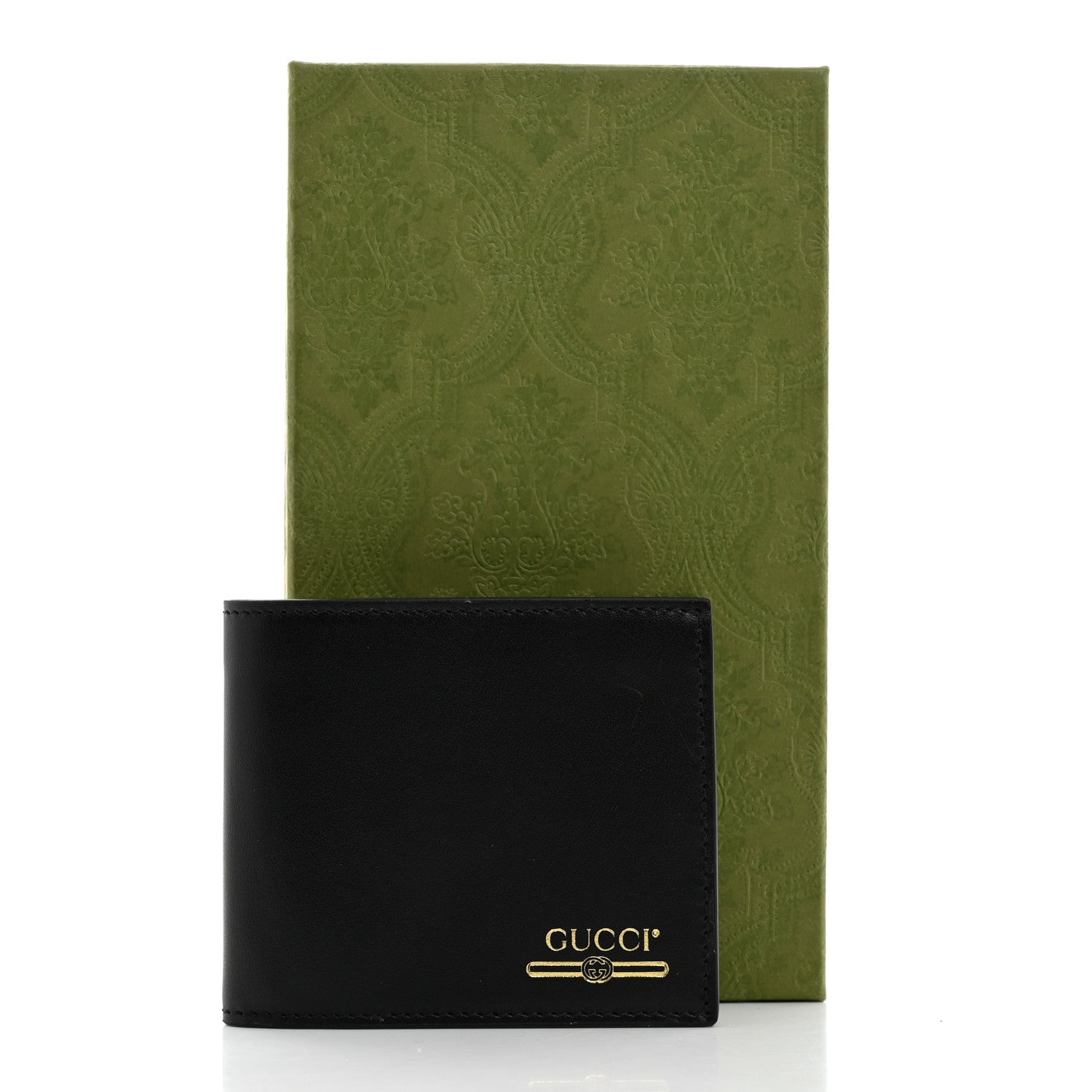 Gucci Plutone Calfskin Logo Bi-Fold Wallet Black 8 of 8