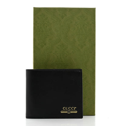 Gucci Plutone Calfskin Logo Bi-Fold Wallet Black 8 of 8