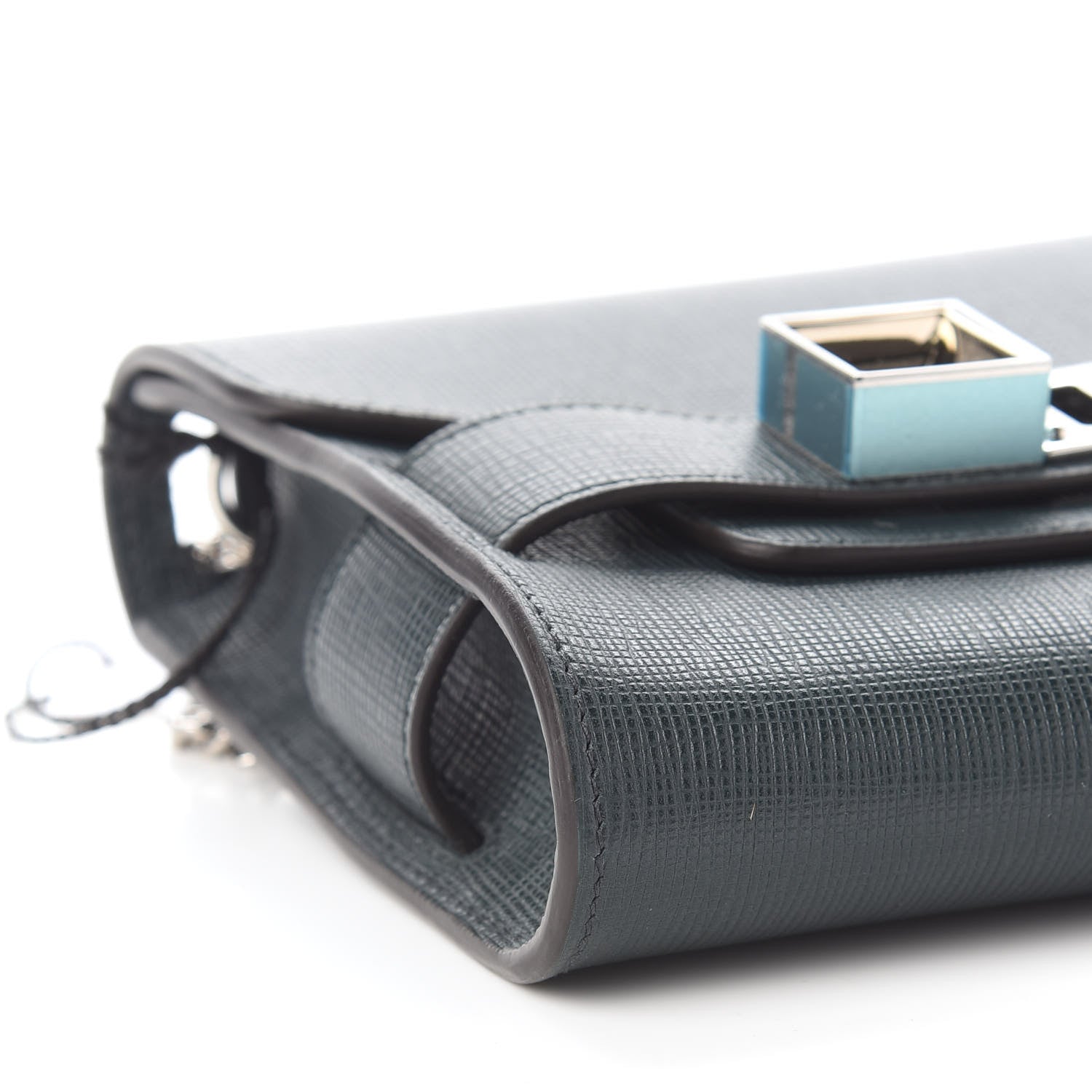 Proenza Schouler Linosa PS11 Chain Clutch Petrol Green 7 of 8