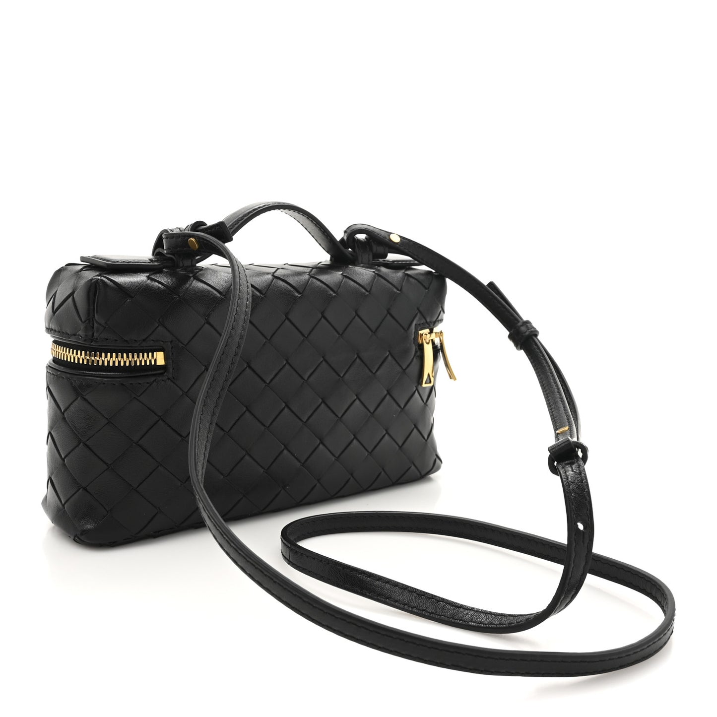 Calfskin Intrecciato Bang Bang Vanity Case Black