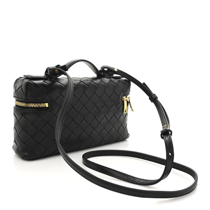 Bottega Veneta Calfskin Intrecciato Bang Bang Vanity Case Black 2 of 9