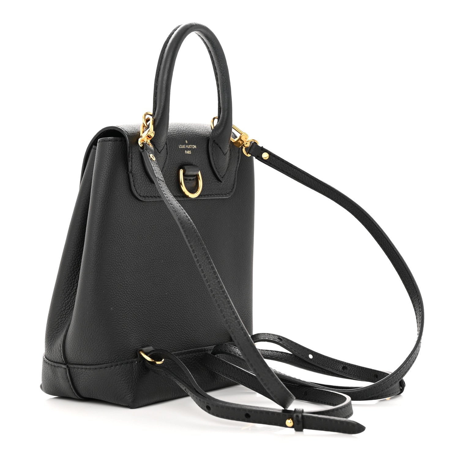 Louis Vuitton Calfskin Lockme Mini Backpack Black 3 of 13