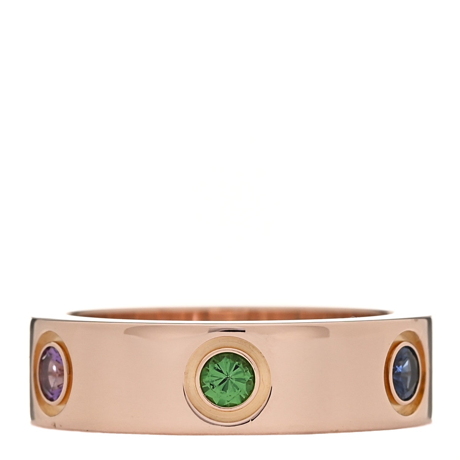 Cartier 18K Pink Gold Sapphire Garnet Amethyst 5.5mm LOVE Ring 51 5.75 3 of 4