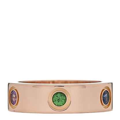 Cartier 18K Pink Gold Sapphire Garnet Amethyst 5.5mm LOVE Ring 51 5.75 3 of 4
