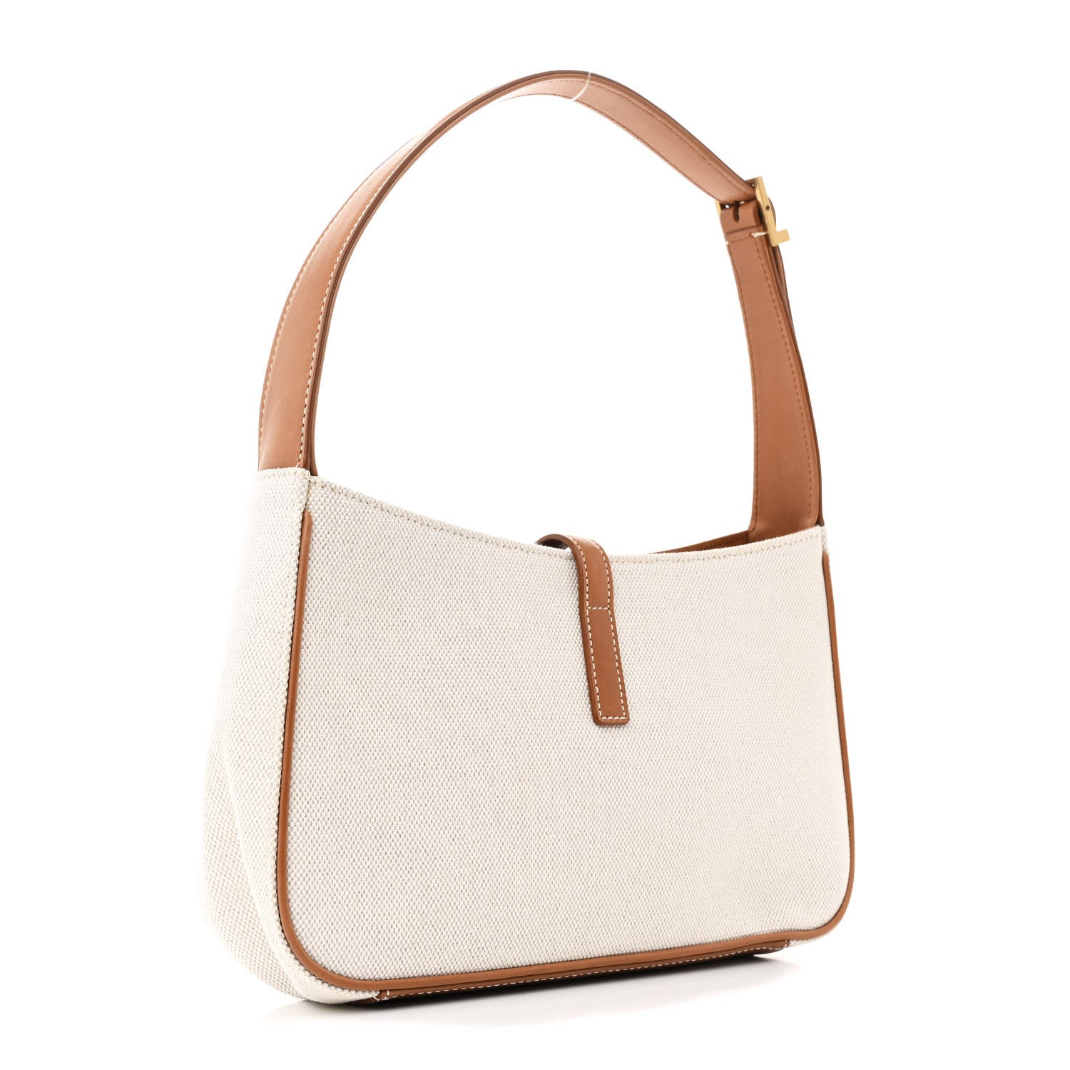 Saint Laurent Smooth Calfskin Canvas Le 5 A 7 Hobo Natural Beige Brick 3 of 11