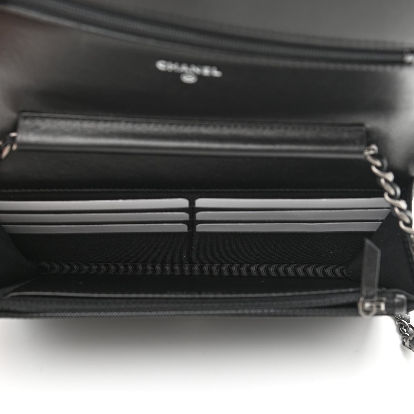 Lambskin Quilted Boy Wallet On Chain WOC Black