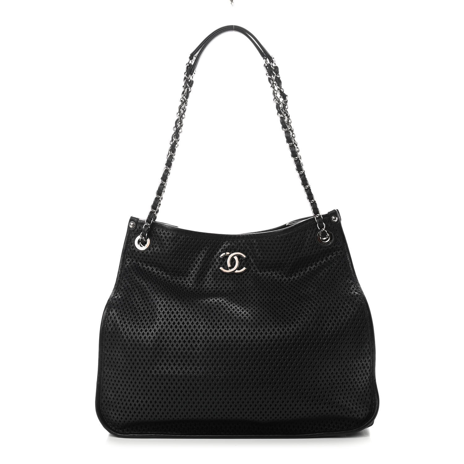 Chanel Calfskin Perforated Up In The Air Tote Black 1 of 9