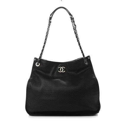 Chanel Calfskin Perforated Up In The Air Tote Black 1 of 9