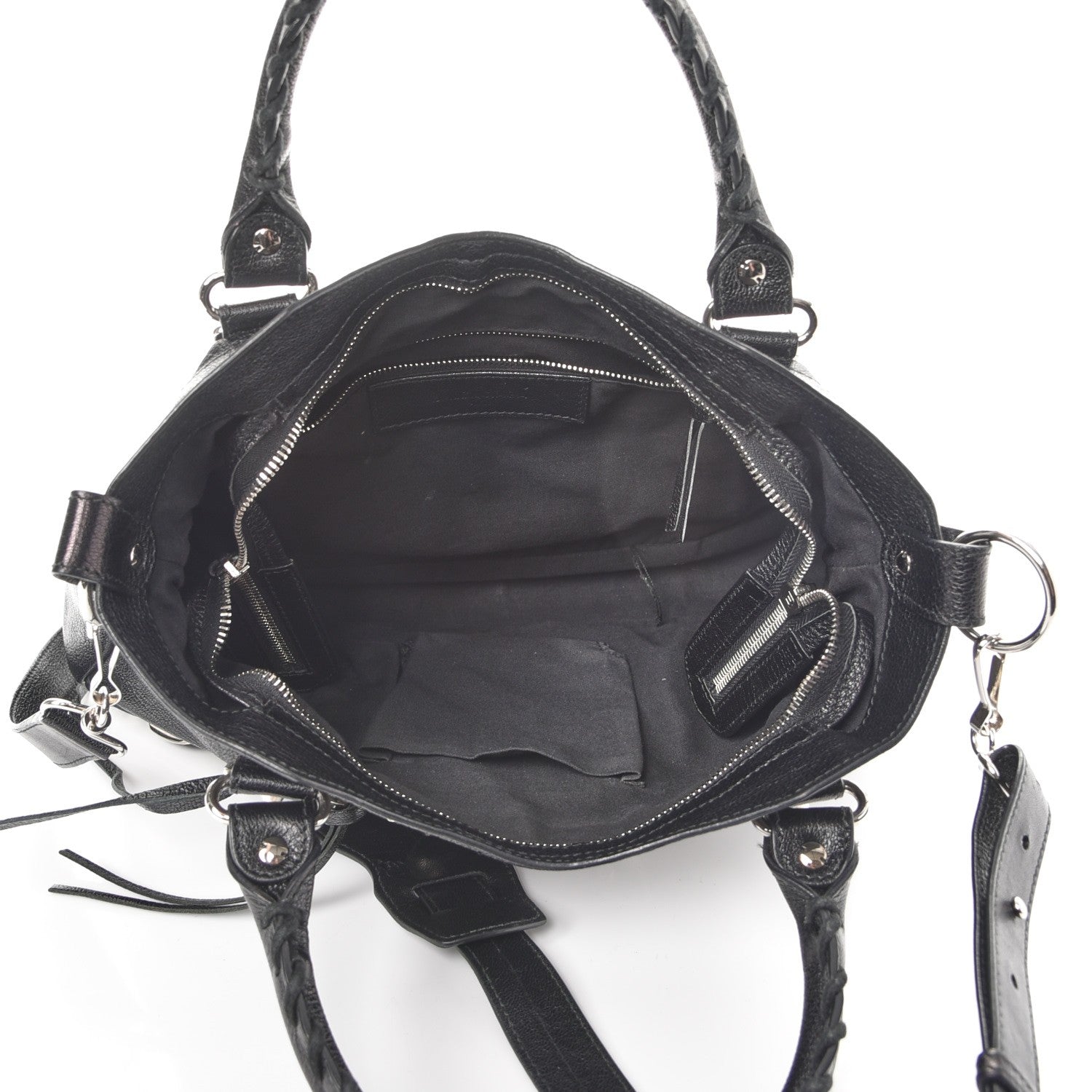 Balenciaga Chevre Silver Metallic Edge Hardware Town Black 6 of 11