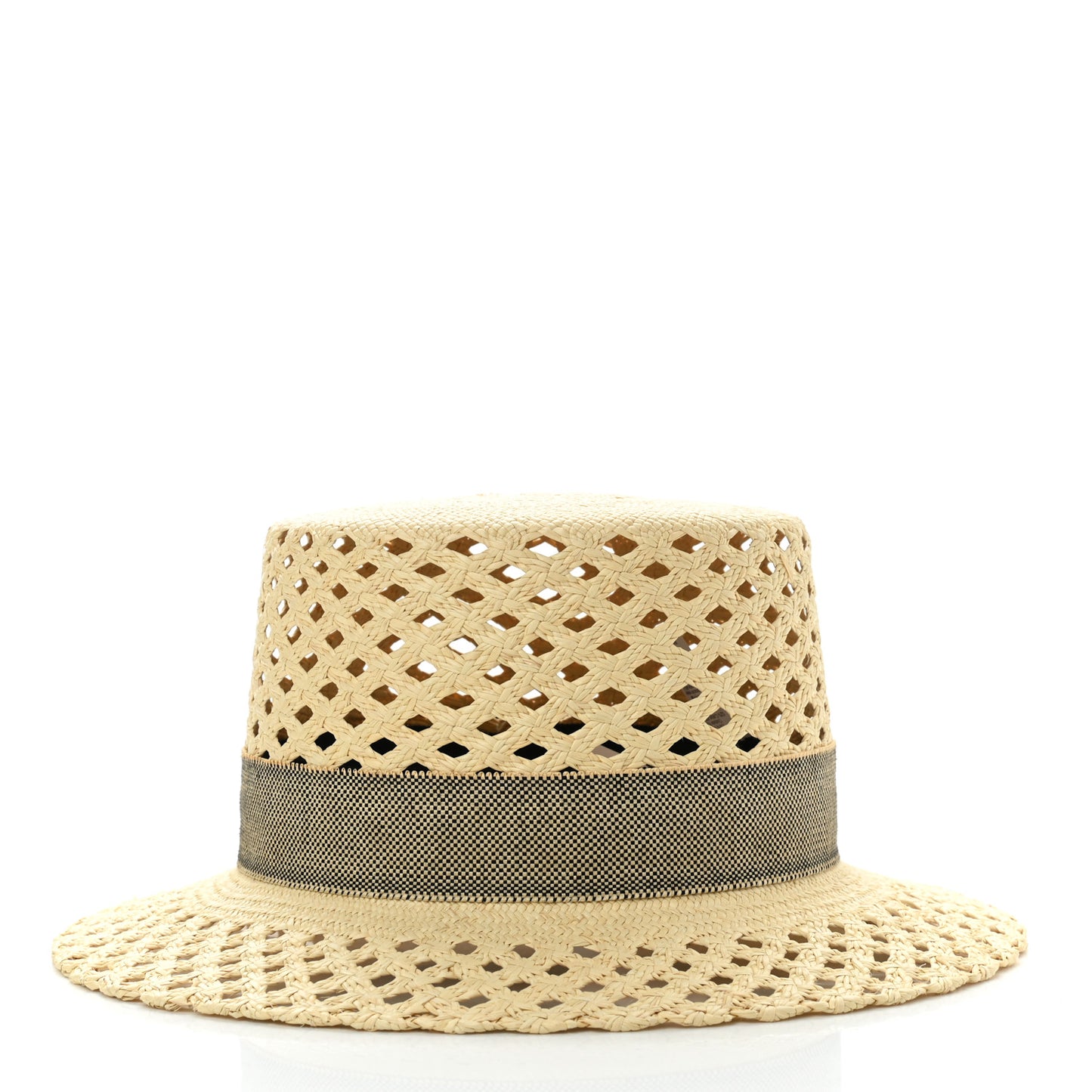 Straw Panama Elenora Hat 57 Naturel Black