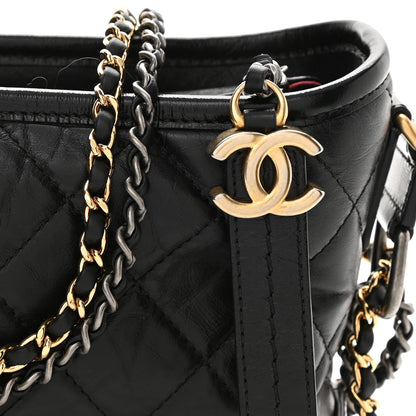 Chanel Aged Calfskin Quilted Small Gabrielle Hobo Black 8 of 10