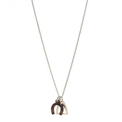 Hermes Permabrass Buffalo Horn Amulette Equestre PM Pendant Necklace Gold 1 of 6