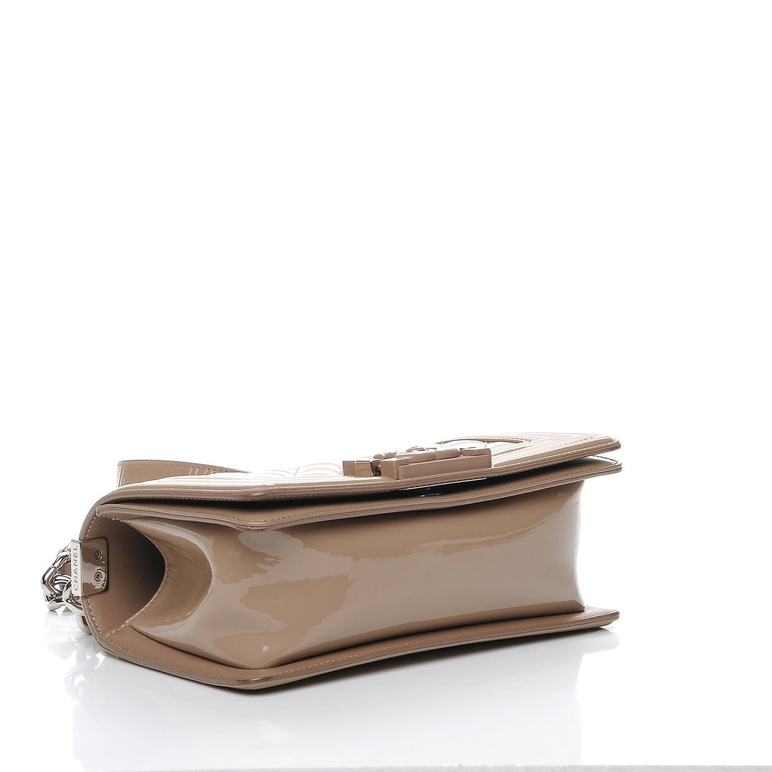Chanel Patent Calfskin Small Boy Flap Plexiglass Beige 4 of 9
