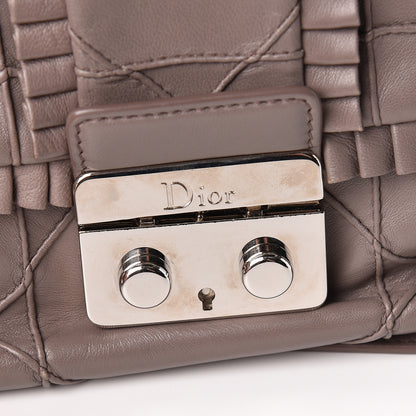 Christian Dior Lambskin Cannage Ruffle New Lock Flap Dark Taupe 11 of 13